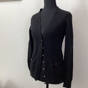 Banana Republic, size Small, black cardigan, excellent condition, gold buttons